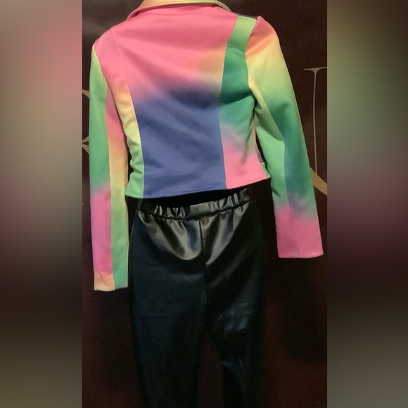 Love Highlight Women's Splash of Color Long Sleeves Painted Biker Jacket - Picture 9 of 11